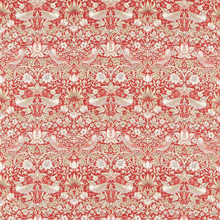 Strawberry Thief Indian Red Fabric