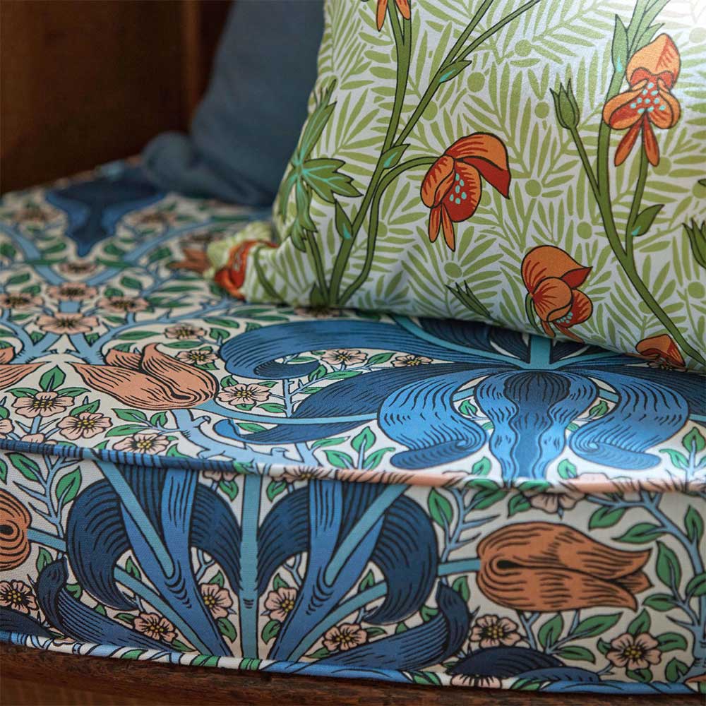 Monkshood Tangerine & Sage Fabric