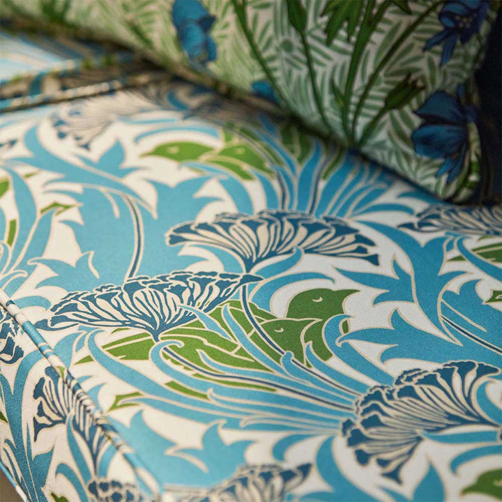 Laceflower Garden Green & Lagoon Fabric