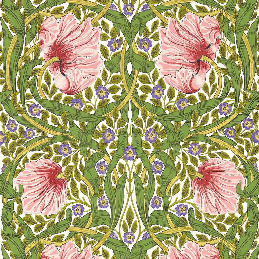 Pimpernel Sap Green & Strawberry Wallpaper