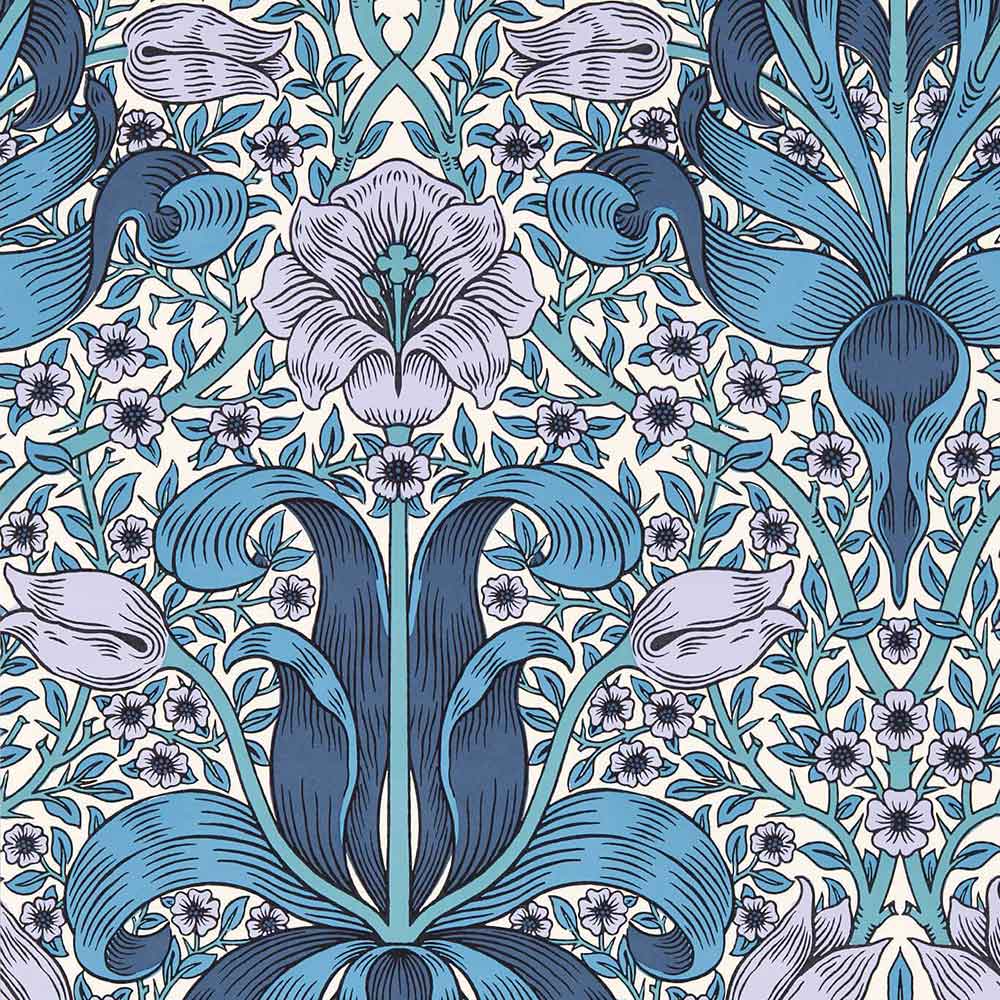 Spring Thicket Indigo & Lilac Wallpaper