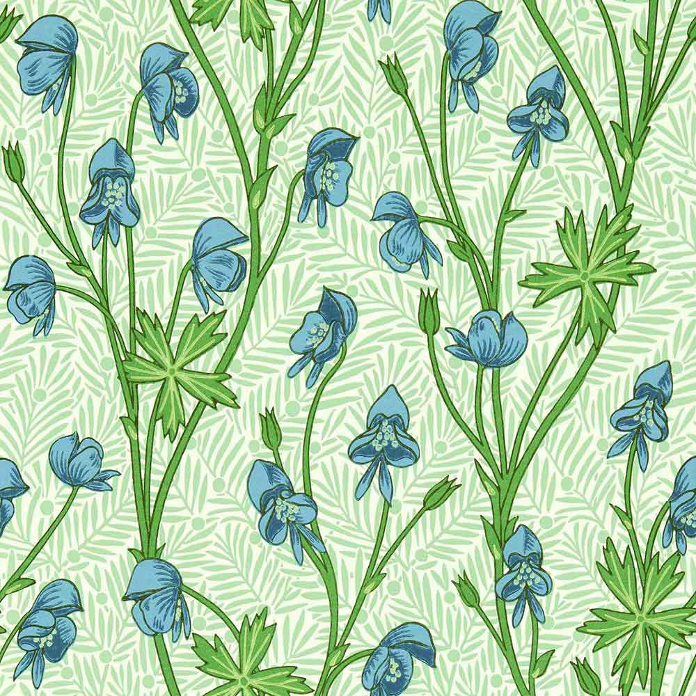 Monkshood Cobalt & Goblin Green Wallpaper