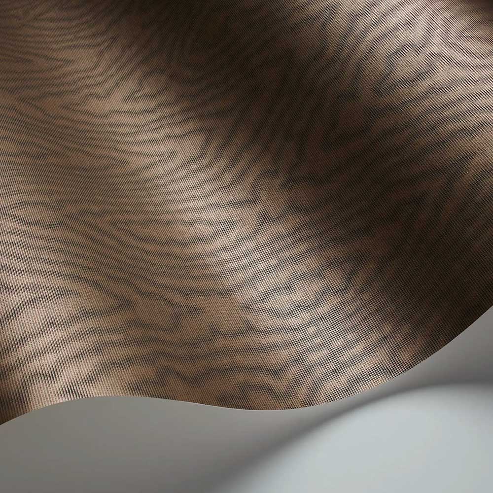 Moire Metallic Bronze Wallpaper