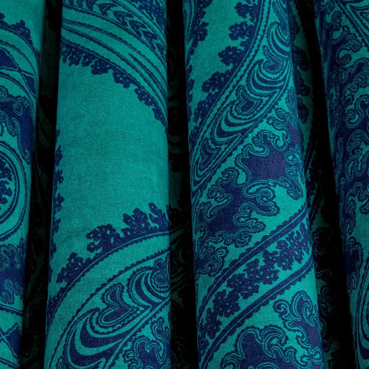 Cole & Son Rajapur Velvet Fabric | Ink on Petrol | F111/10036