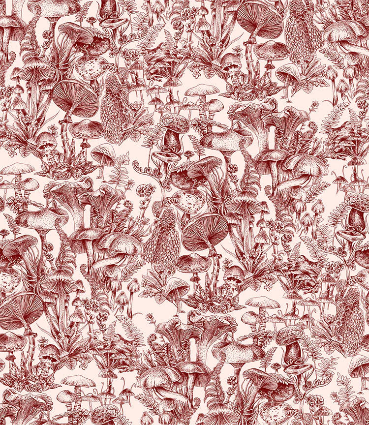 Cole & Son Fungi Forest Wallpaper | Burgundy | 122/1001