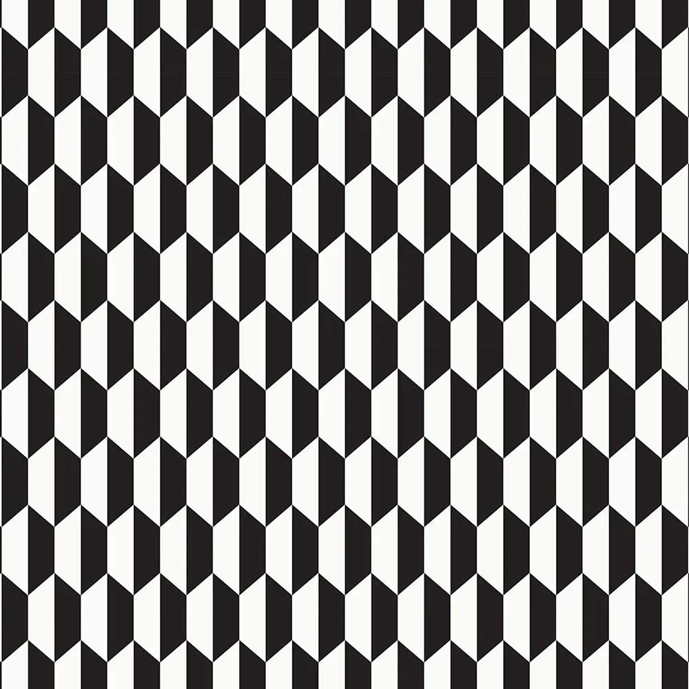 Cole & Son Tile Jaquard Fabric | Black & White | F111/9034