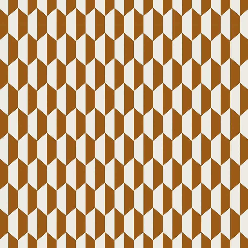 Cole & Son Tile Jaquard Fabric | Dark Ginger & Cream | F111/9035