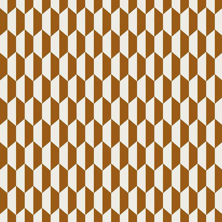 Cole & Son Tile Jaquard Fabric | Dark Ginger & Cream | F111/9035