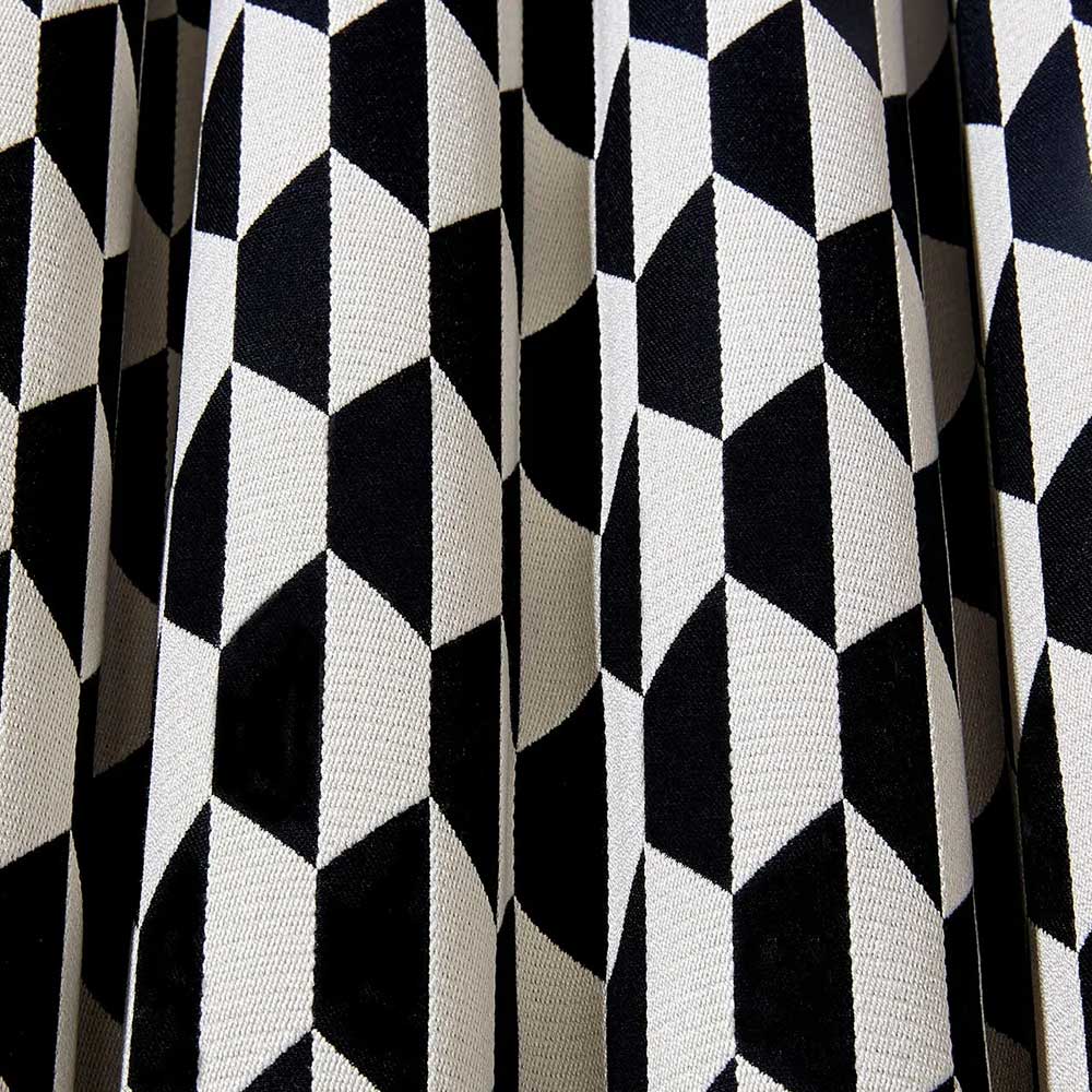 Cole & Son Tile Jaquard Fabric | Black & White | F111/9034