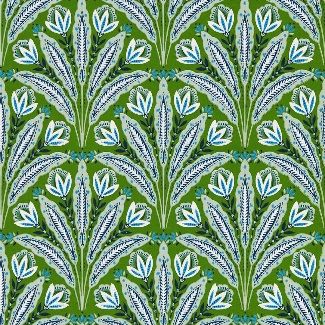 Attingham Cobalt & Green Wallpaper