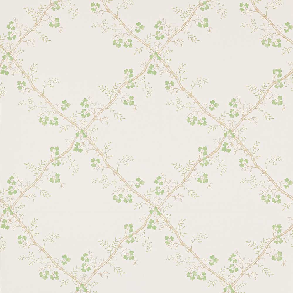 Trefoil Trellis Leaf Wallpaper