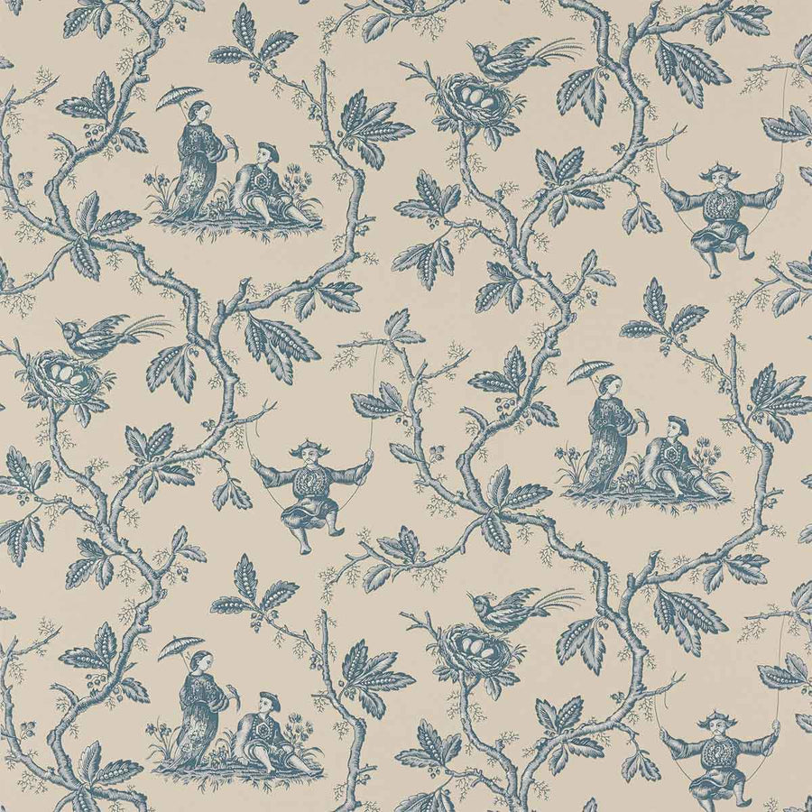 Colefax & Fowler Toile Chinoise Wallpaper | Blue | W7017-02