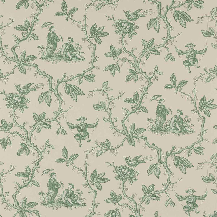 Colefax & Fowler Toile Chinoise Wallpaper | Forest | W7017-03