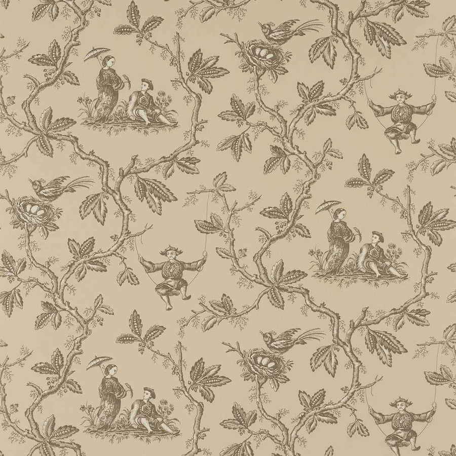 Colefax & Fowler Toile Chinoise Wallpaper | Charcoal | W7017-04