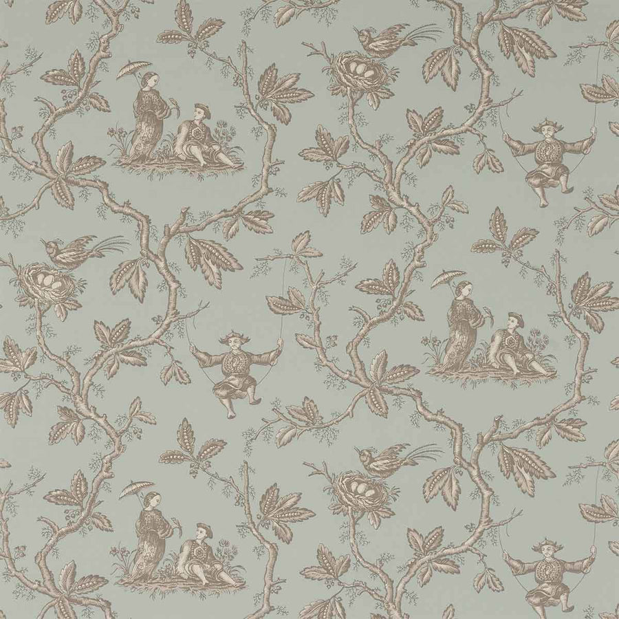 Colefax & Fowler Toile Chinoise Wallpaper | Old Blue | W7017-05