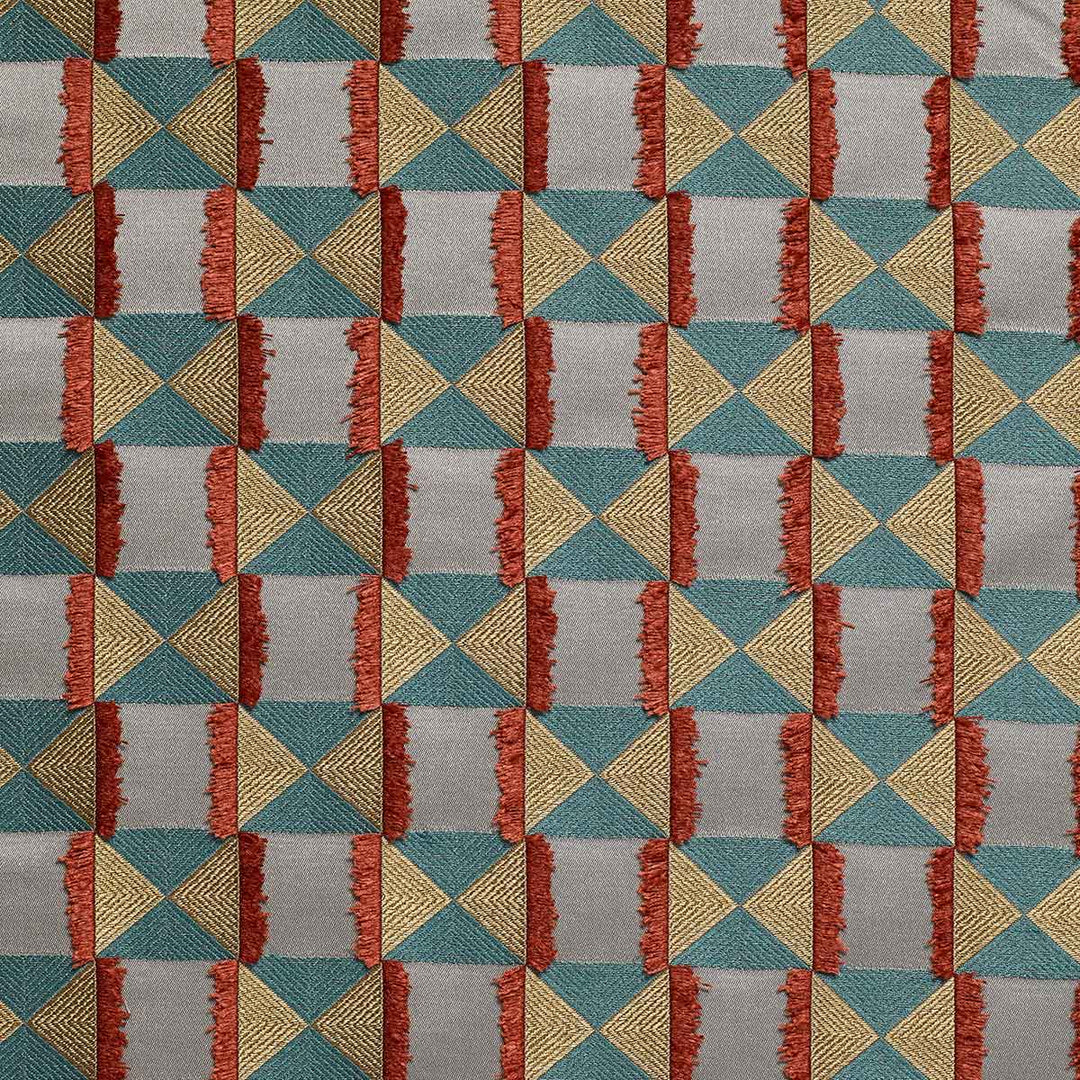 Charleston Teal & Orange Fabric