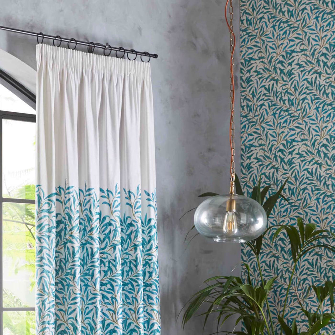 Willow Boughs Teal Ready Made Curtains