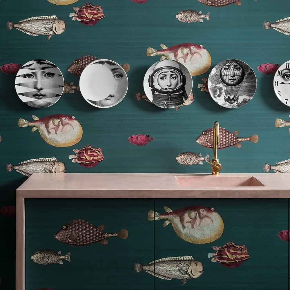 Cole & Son Acquario Wallpaper | 114/2024 | featured on a kitchen wall