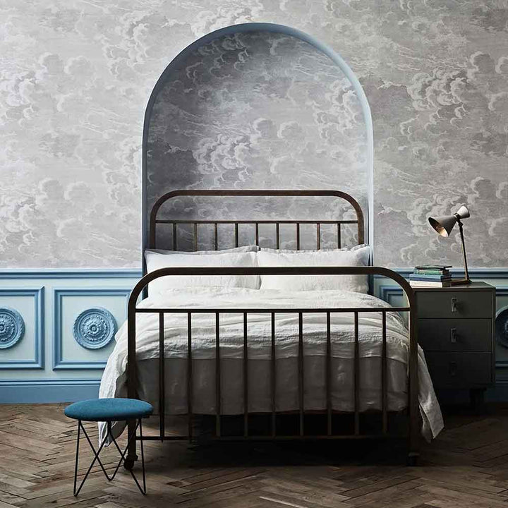 Cole & Son Nuvolette Wallpaper | 114/28055 | Statement feature wallpaper situated behind a bed