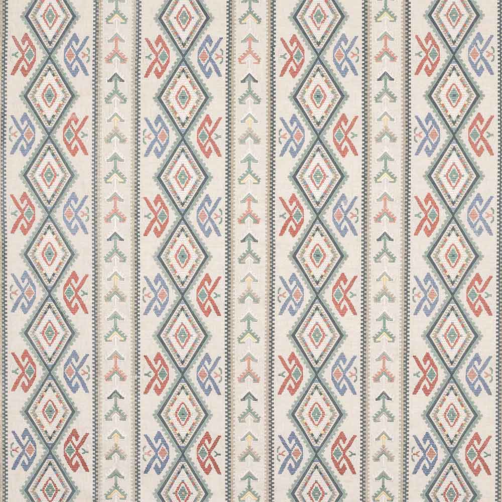 Castille Aqua & Coral Fabric