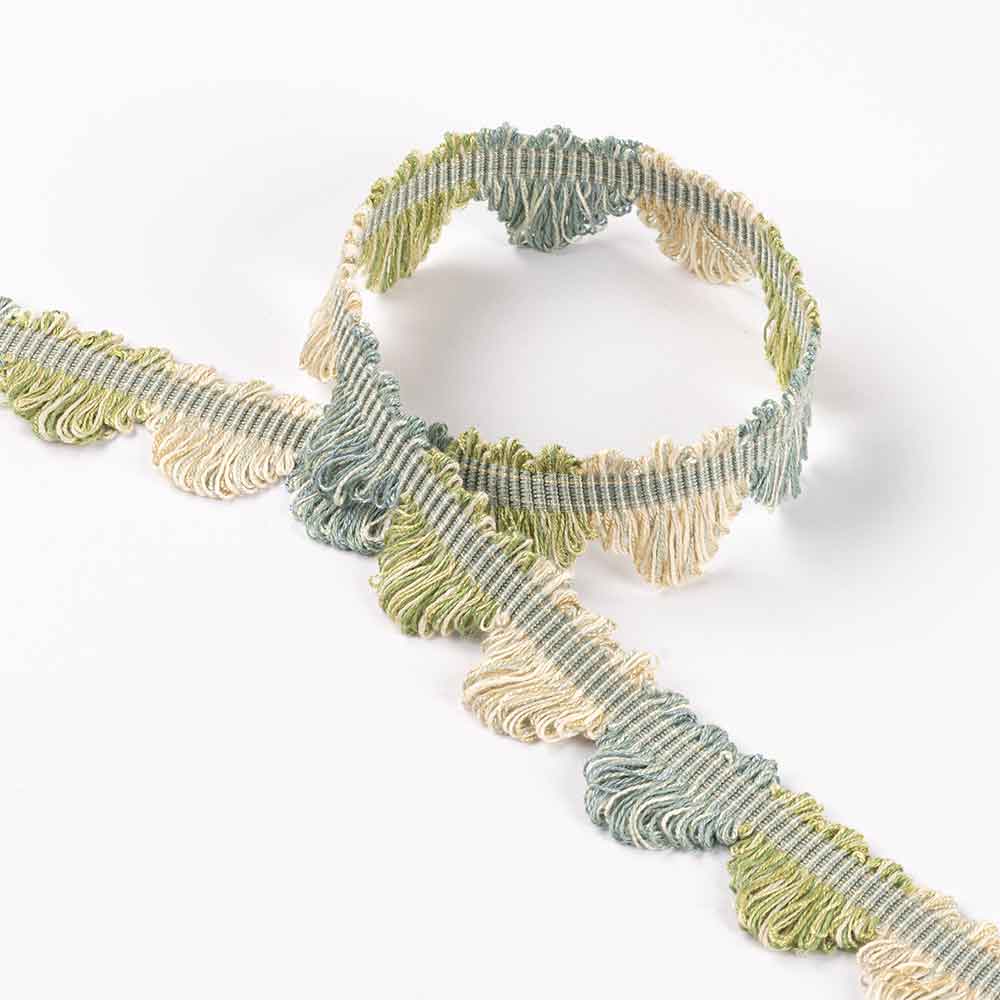 Fan Edge Aqua  & Leaf Passementerie