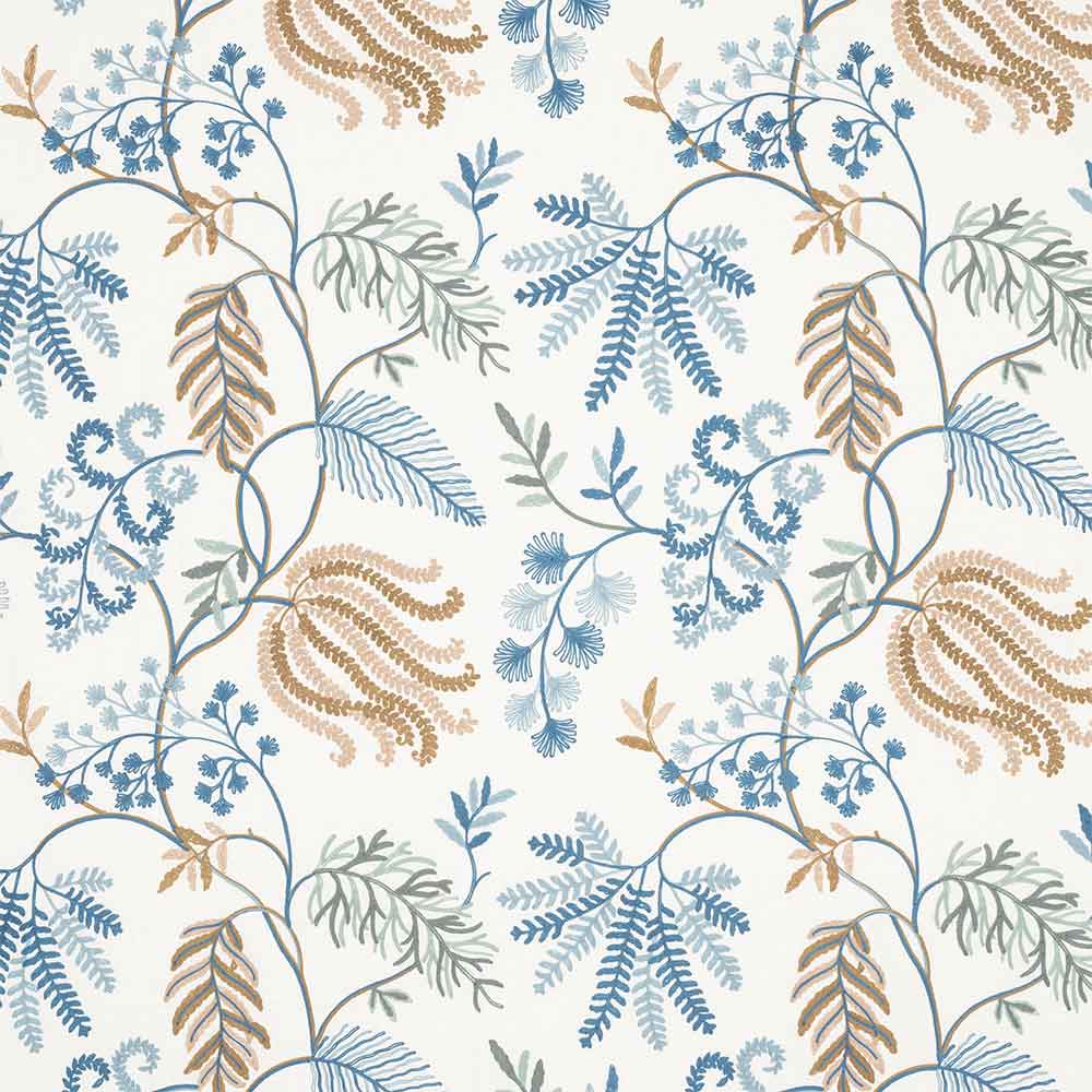 Fern Tree Blue Fabric