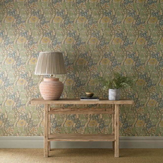 Cornflower Lemon & Sage Wallpaper