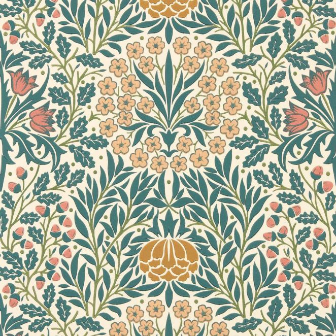 Daisy & Oak Madder & Teal Wallpaper