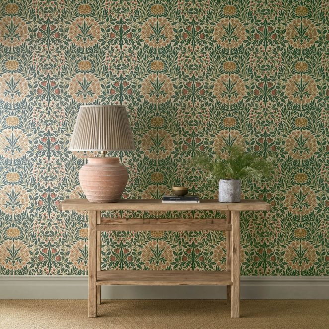 Daisy & Oak Madder & Teal Wallpaper