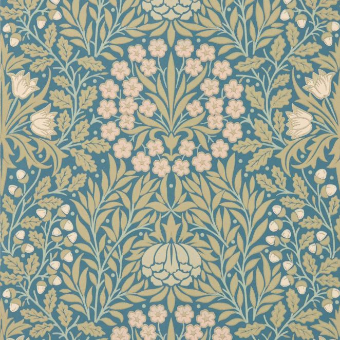 Daisy & Oak Powder Blue & Blush Wallpaper