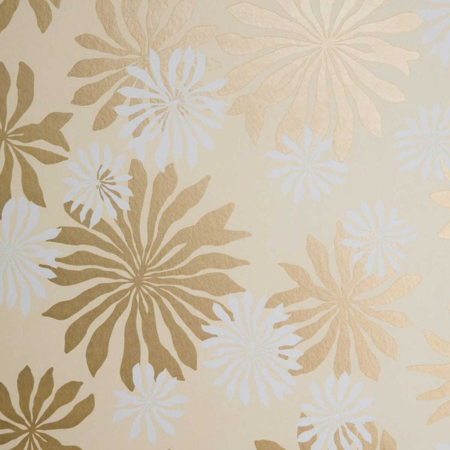 MissPrint Fleur Wallpaper | Cream With Gold | MISP1017