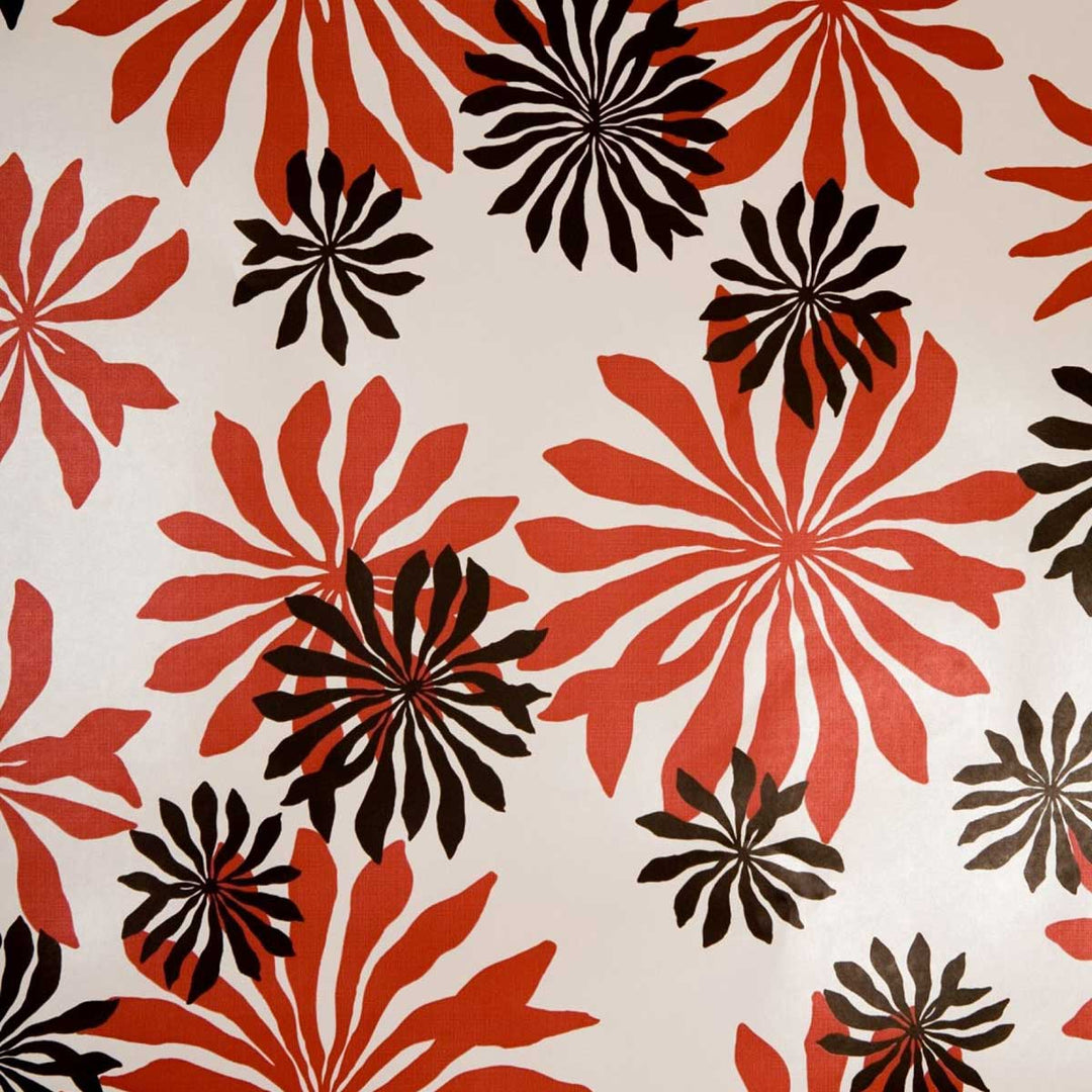 MissPrint Fleur Wallpaper | Soft-White With Red | MISP1013