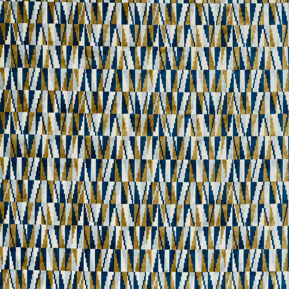 Acute Cobalt &  Ochre Fabric