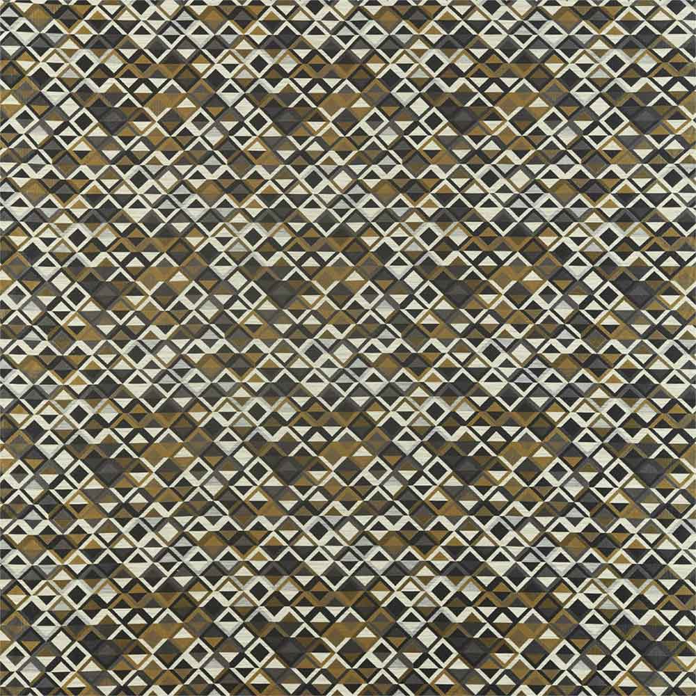 Boka Slate  &  Charcoal  &  Brass Fabric