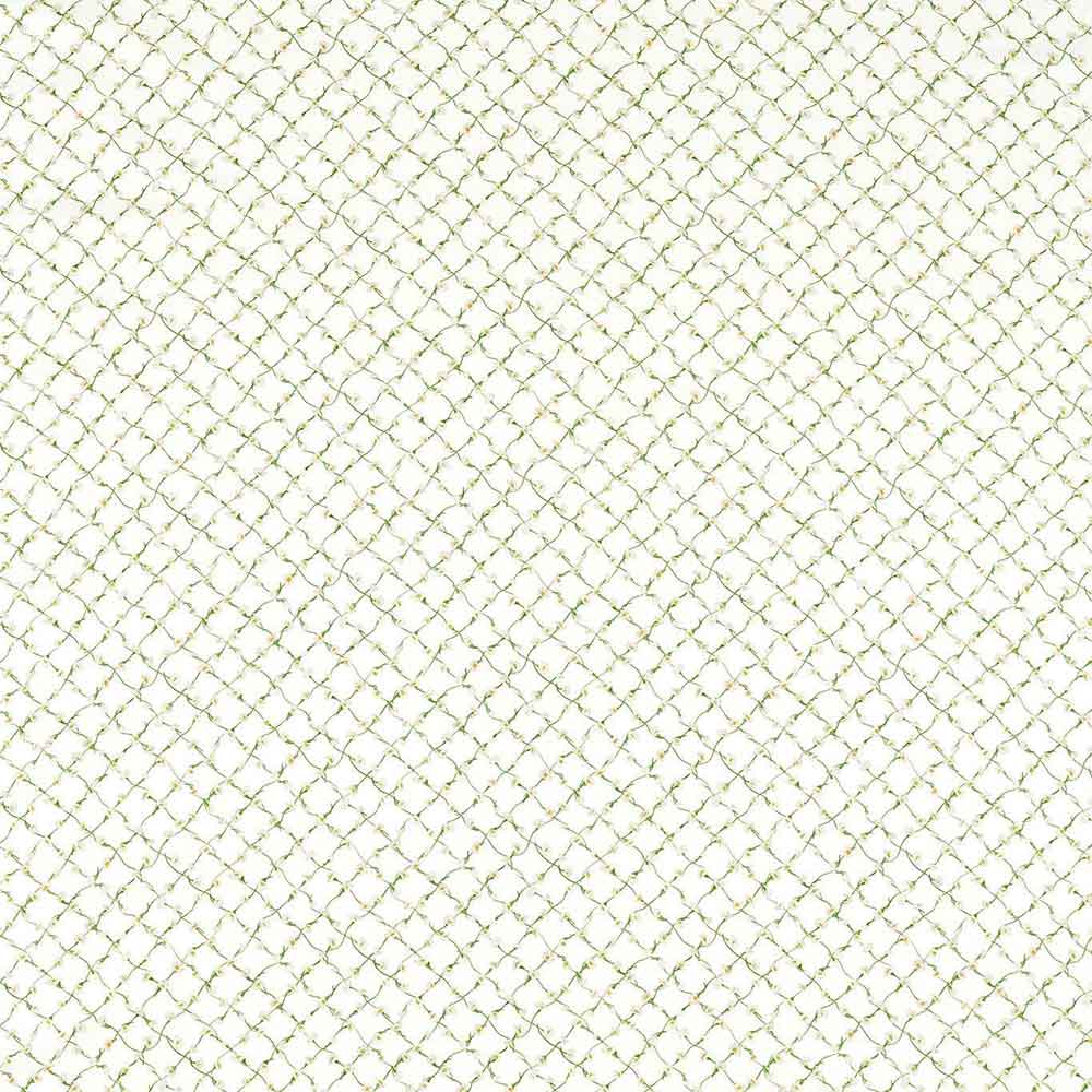 Daisy Trellis Emerald & Pearl Fabric