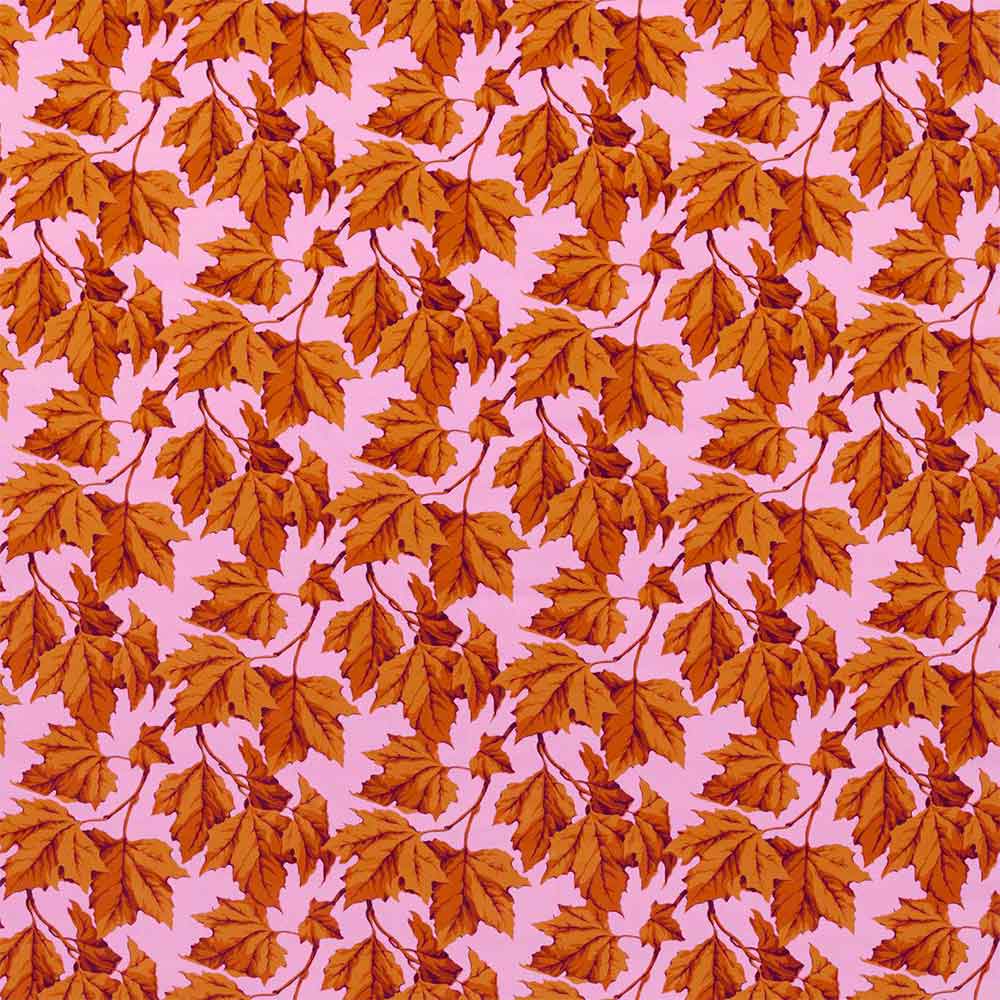 Dappled Leaf Amber & Rose Fabric