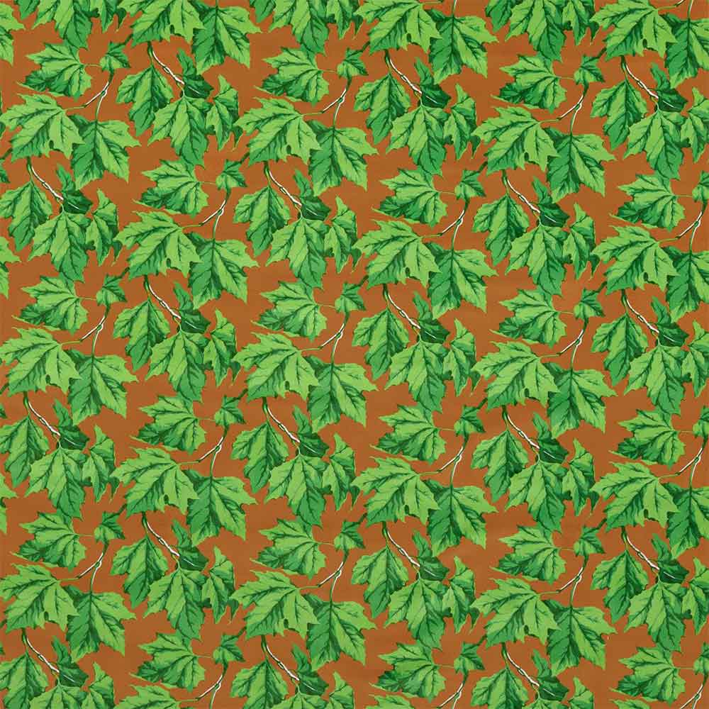 Dappled Leaf Emerald & Amber Fabric