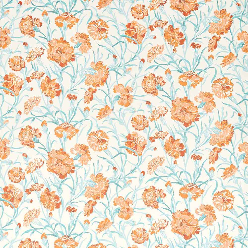 Fleur de Joie Paprika & Aqua Fabric