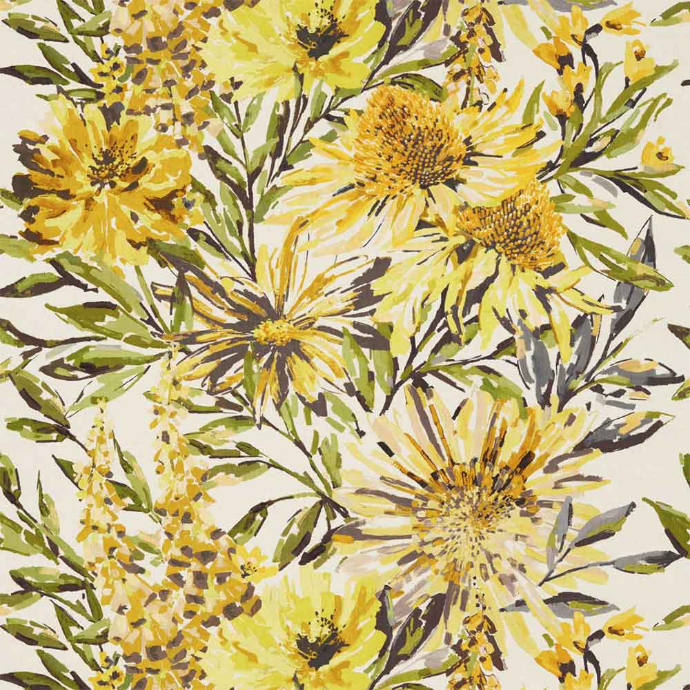 Floreale Maize & Mustard & Sage Fabric