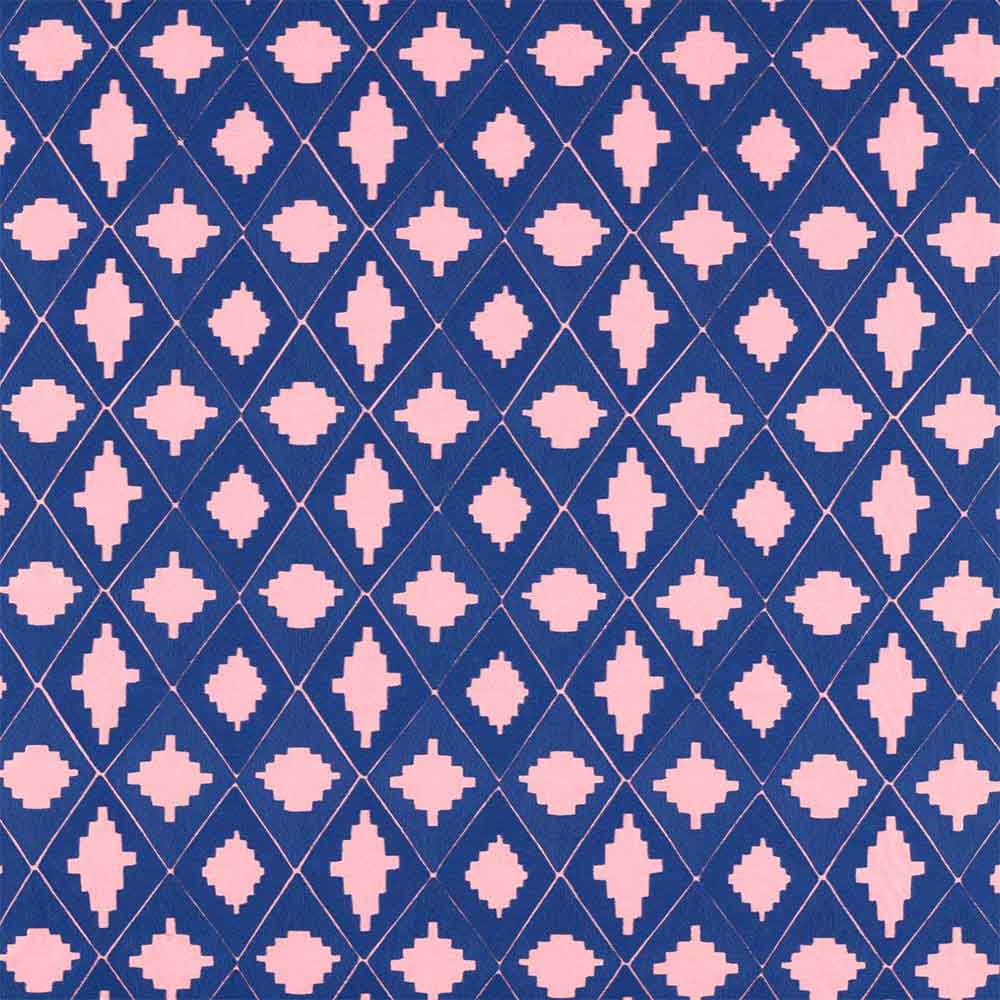 Garden Terrace Lapis & Rose Fabric