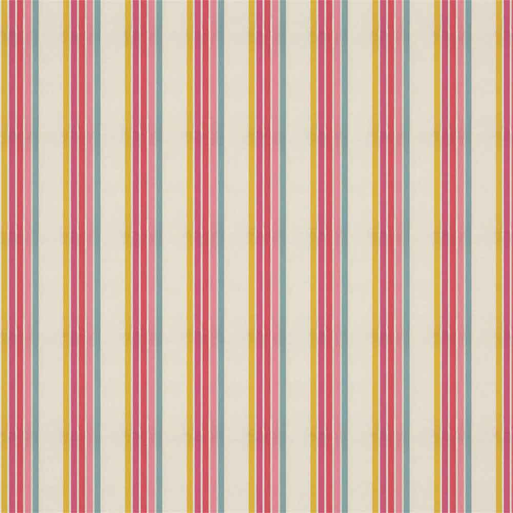 Helter Skelter Stripe Cherry & Blossom & Pineapple & Sky Fabric