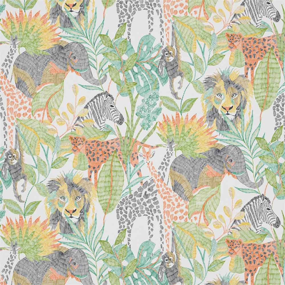 Into The Wild Mandarin & Gecko & Pineapple Fabric