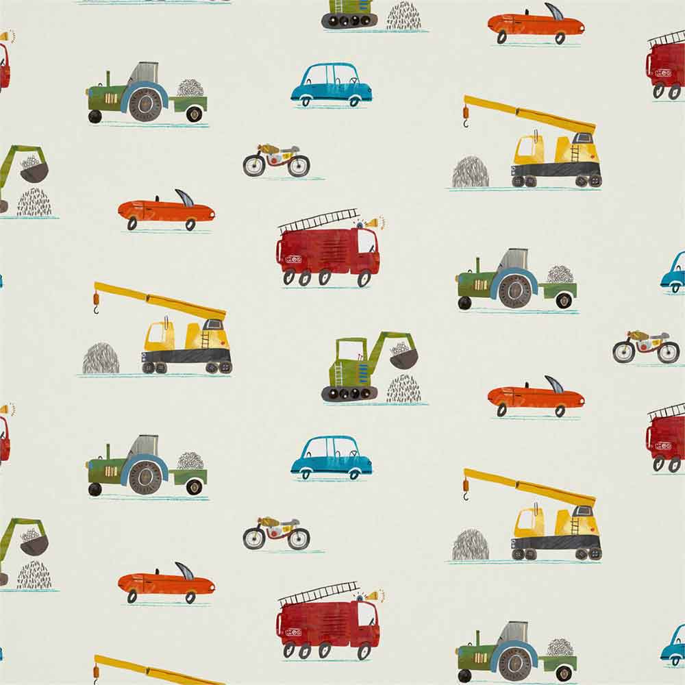 Just Keep Trucking Tomato & Marine & Gecko Fabric