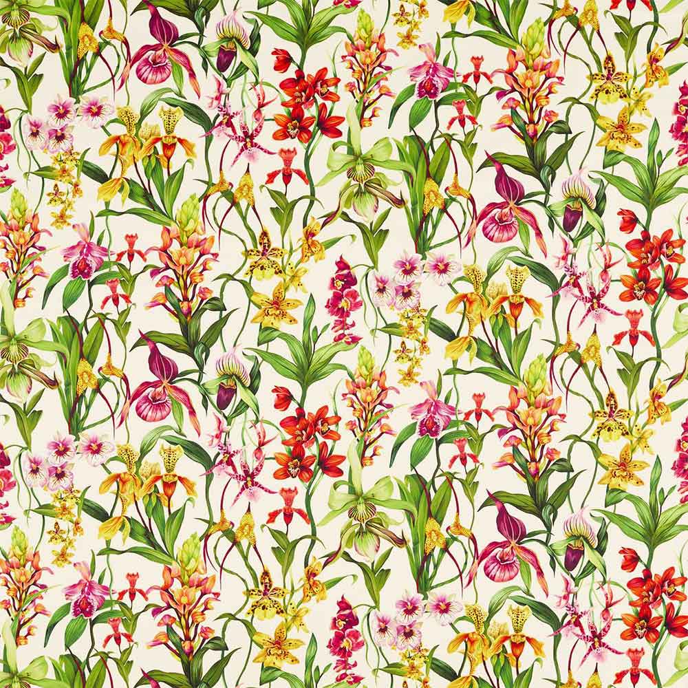 Kalina Parchment & Forest & Azalea Fabric