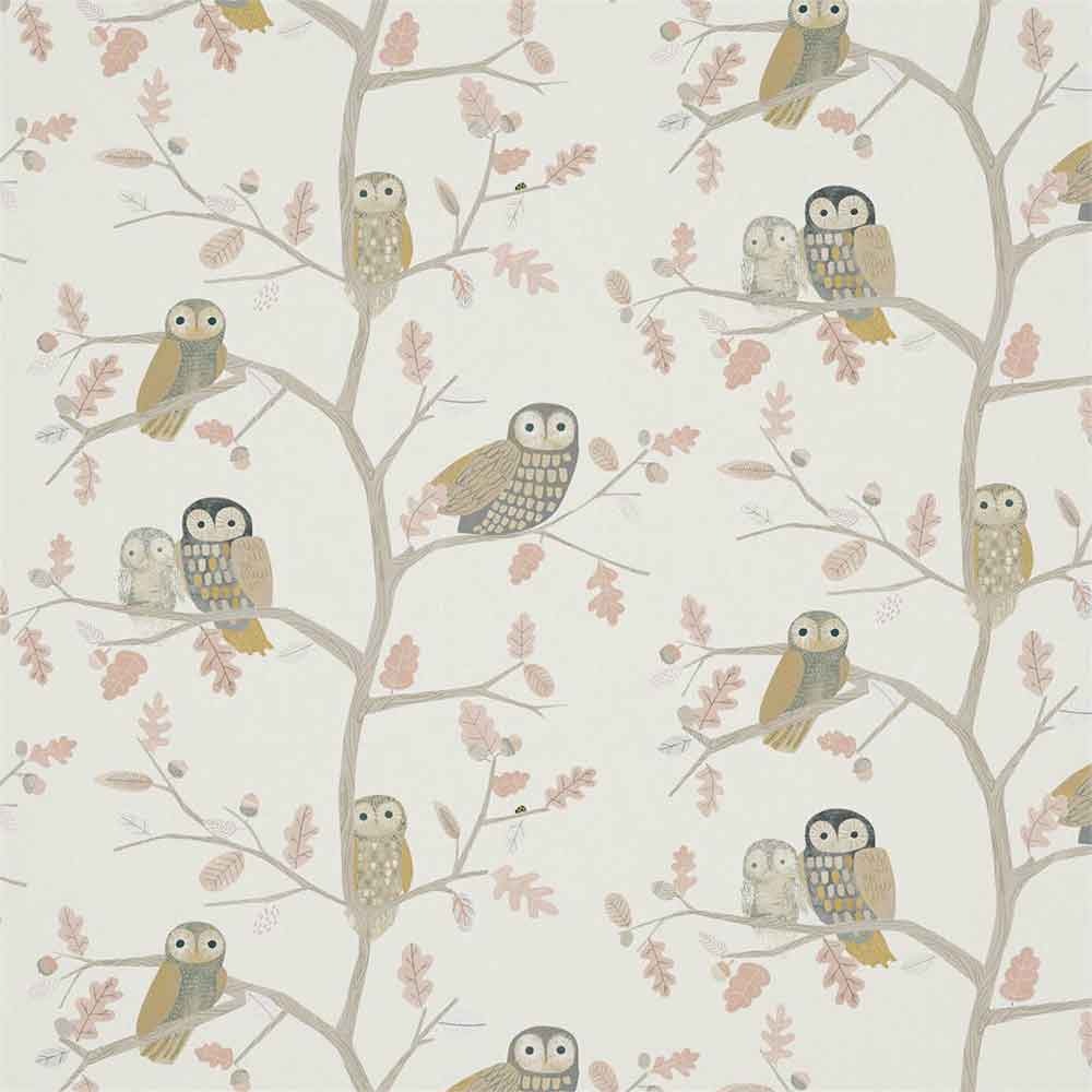 Little Owls Powder Fabric