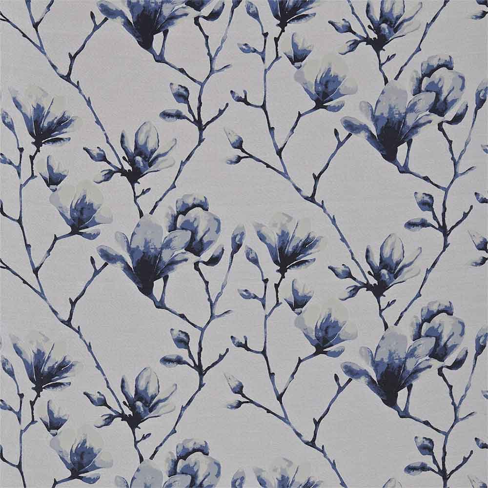 Lotus Indigo & Silver Fabric