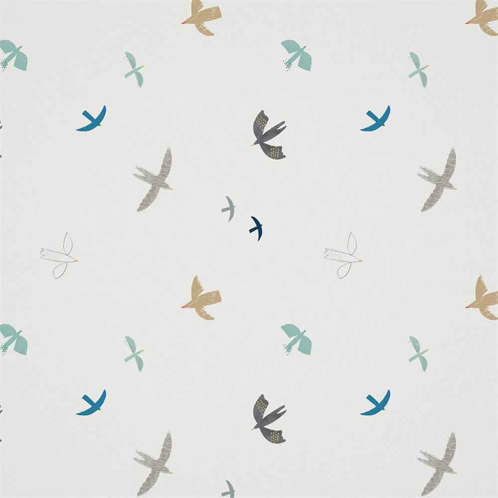 Skies Above Duck Egg & Linen Fabric