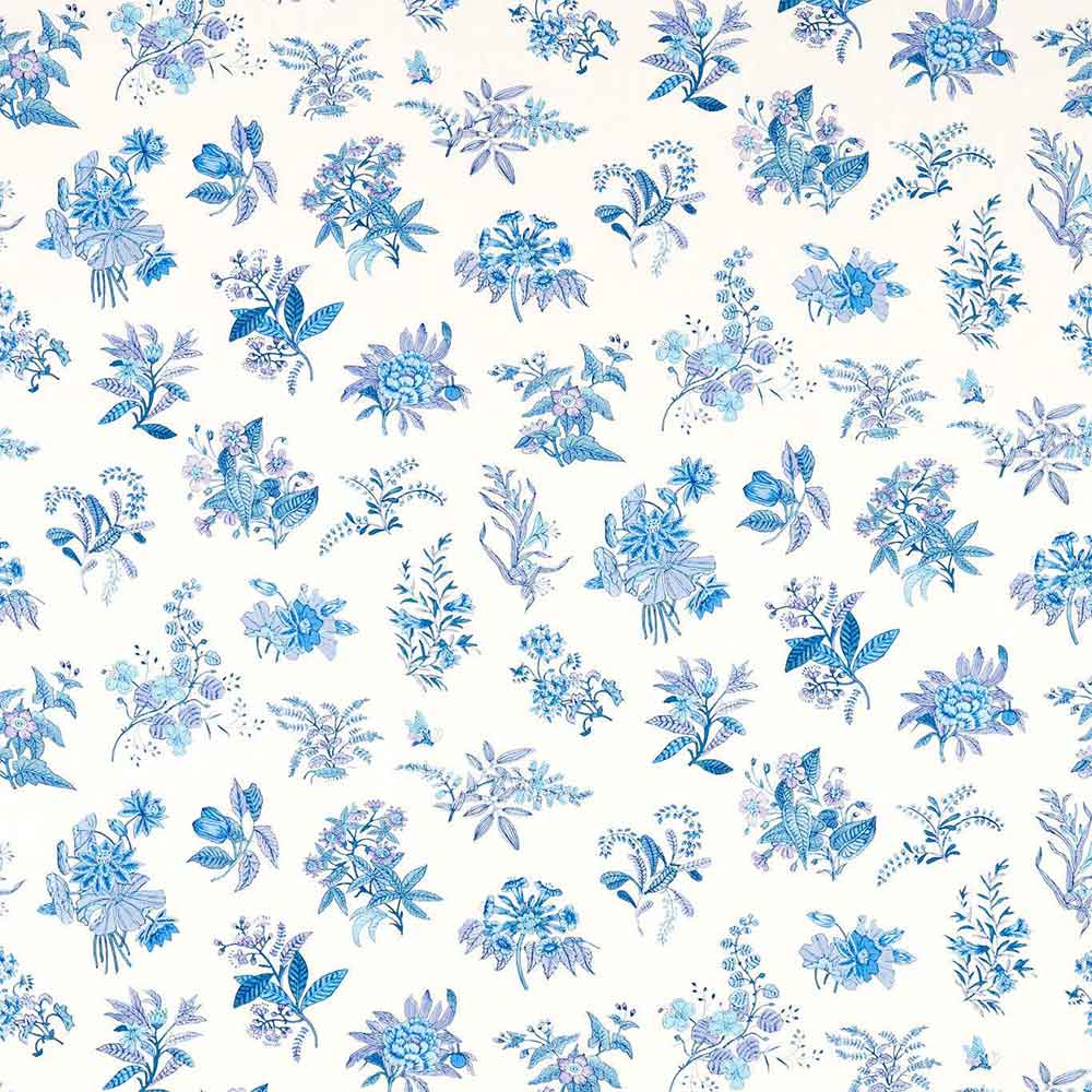 Woodland Floral Lapis & Amethyst & Pearl Fabric