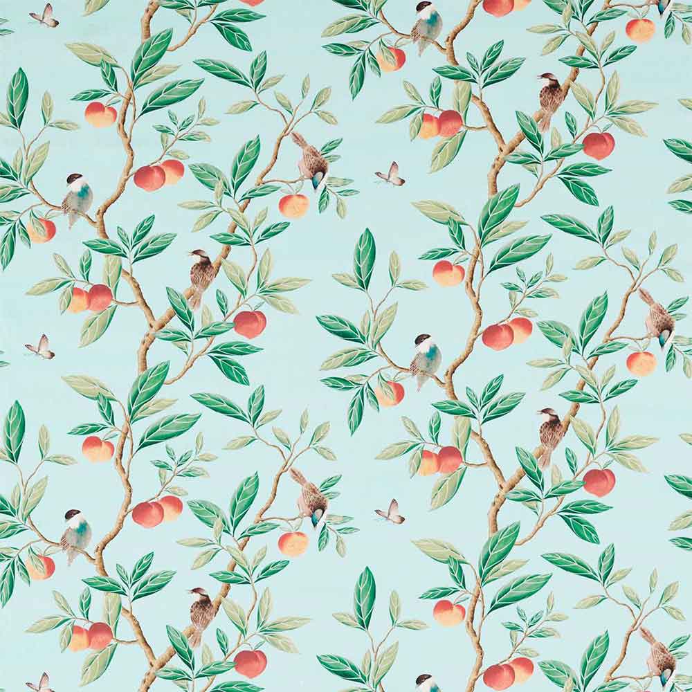 Ella Sky & Fig Leaf & Nectarine Fabric