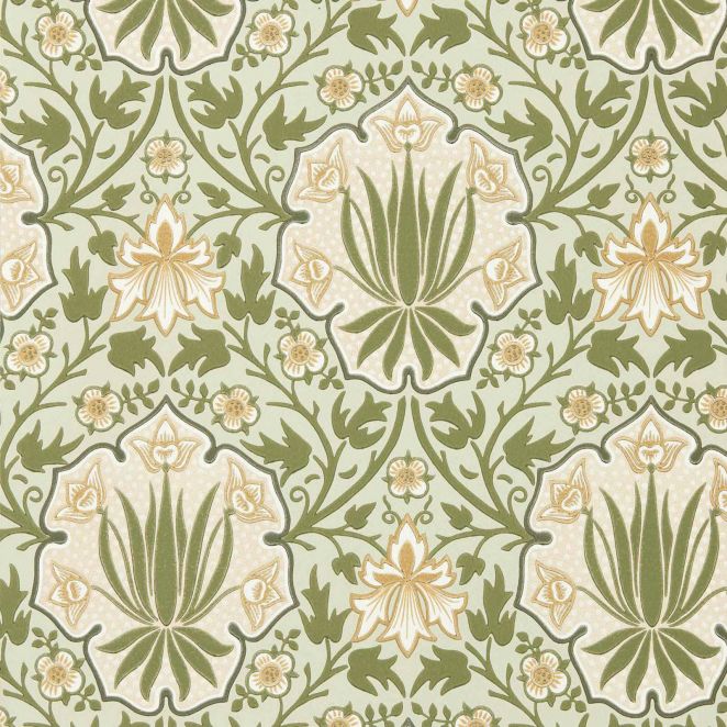 Iris & Rose Bayleaf & Weld Wallpaper